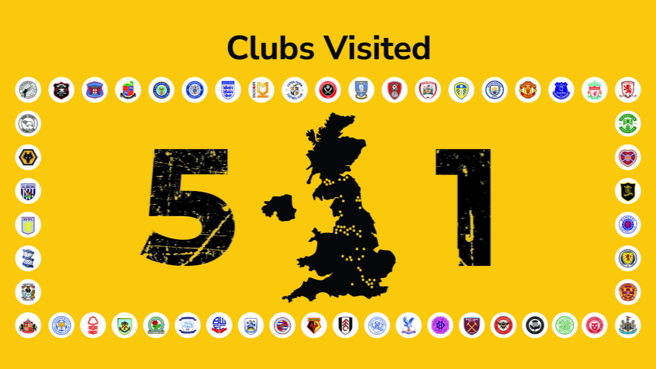 51 clubs visited 51 clubs visited
